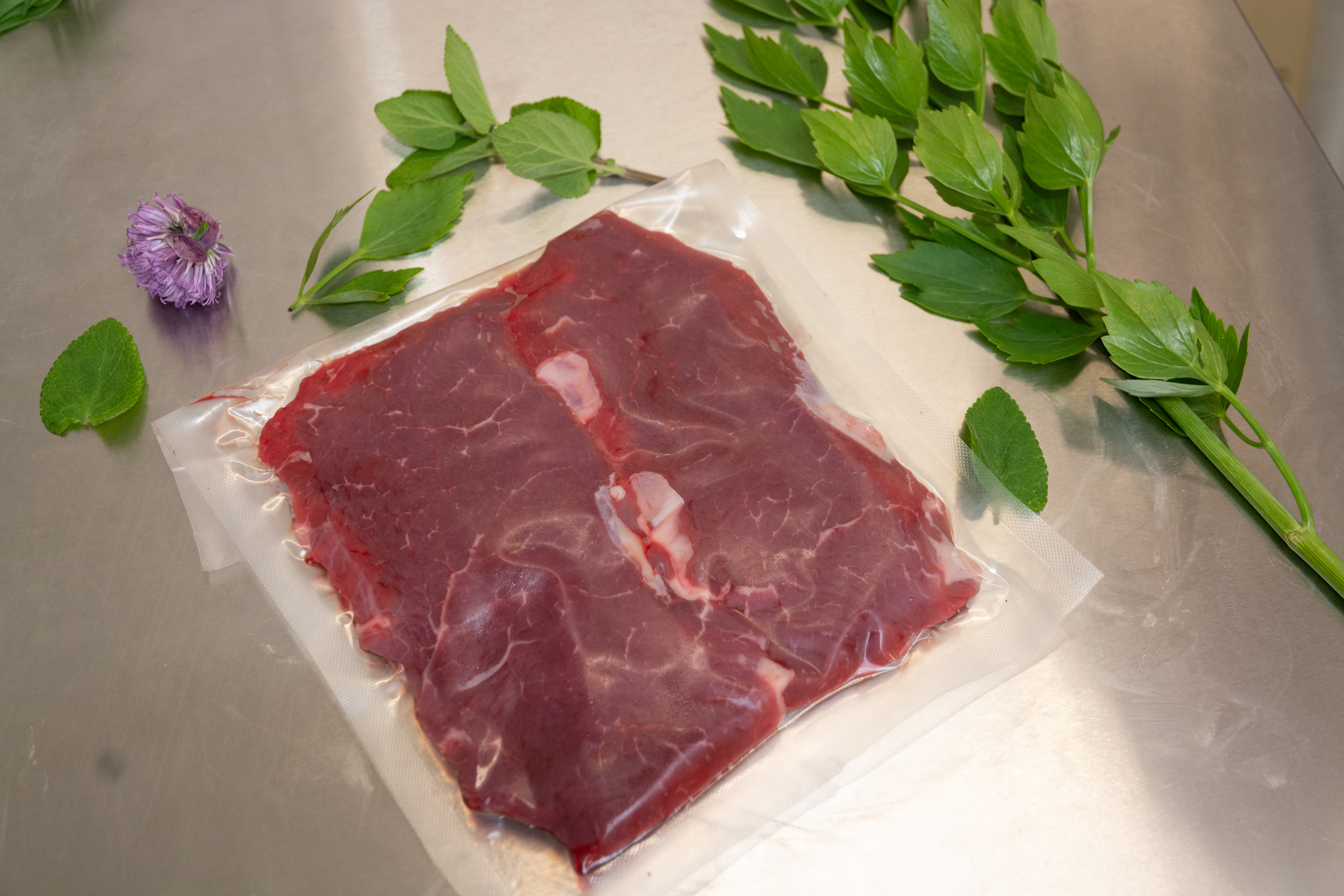 Rinderhüftsteak in Scheiben