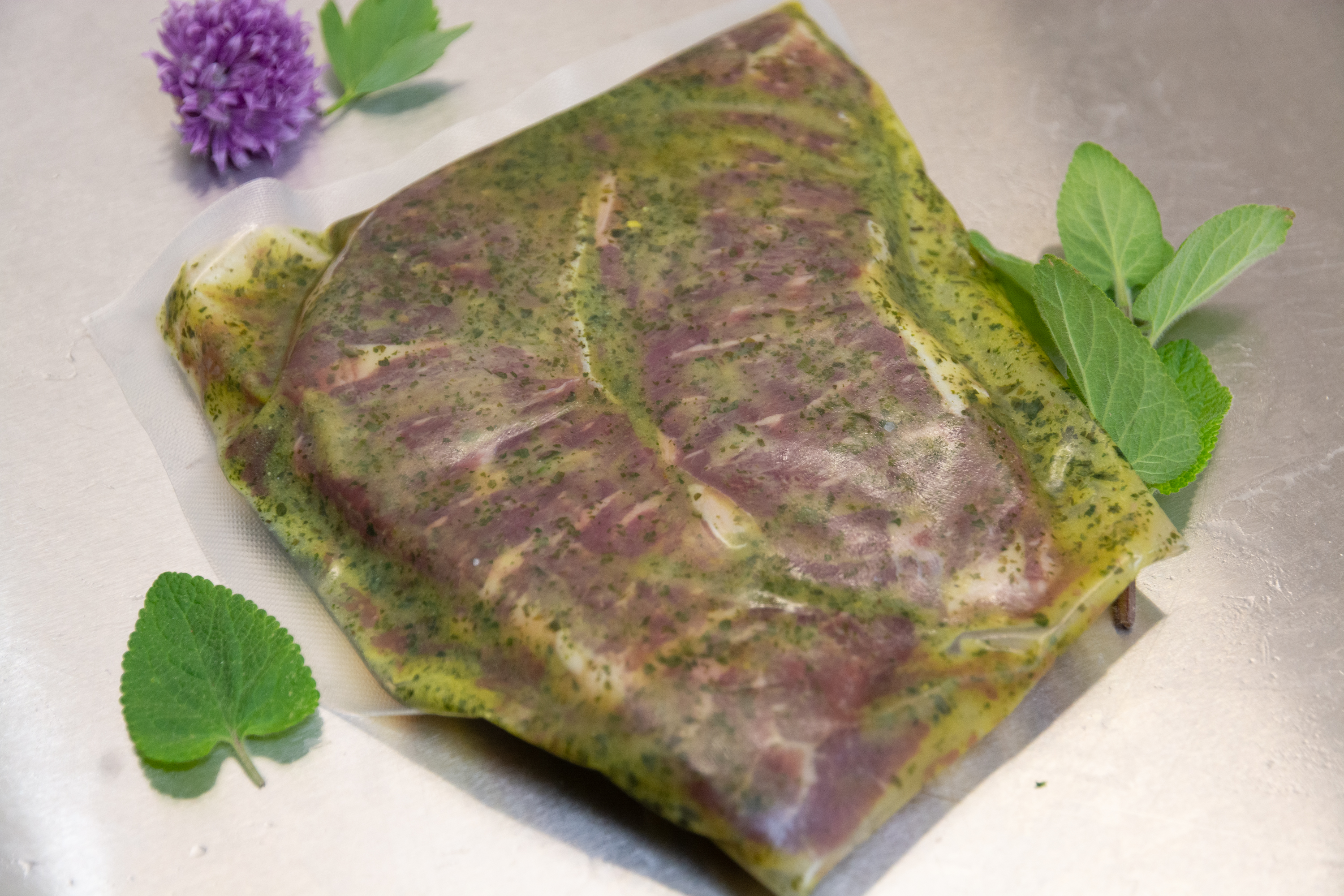 Rumpsteak (Rind) in Scheiben