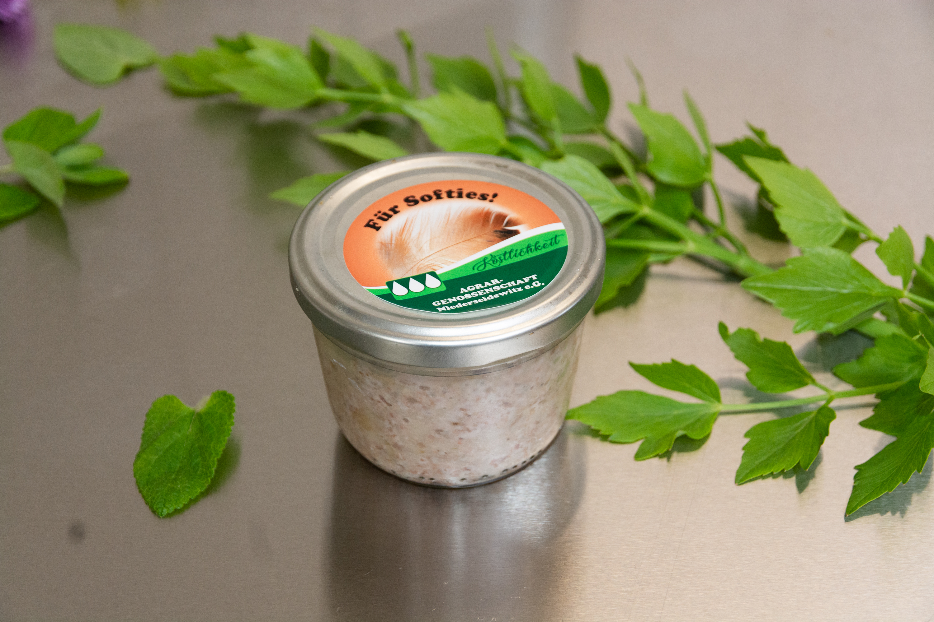 Zwiebelleberwurst im Glas